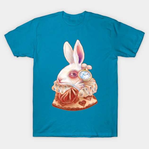 White Rabbit T-Shirt by valifullerquinn